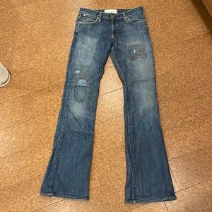Paper Denim Cloth Vintage Distressed look Bootcut Low-Rise Jeans.  Circa 2000’s